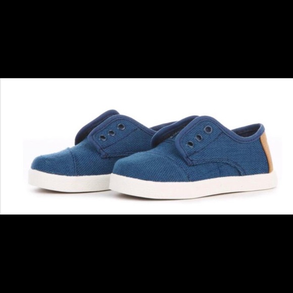 Toms Tiny Deep Ocean Burlap Paseo Sneaker - Picture 2 of 8
